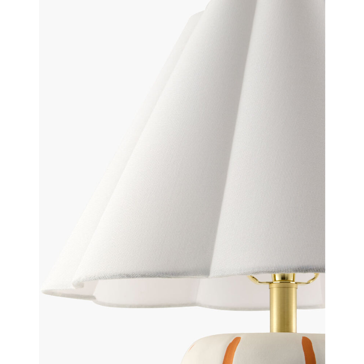   Modern European furniture - Scalloped White Linen Table Lamp - www.oroa.com | Oroa.com