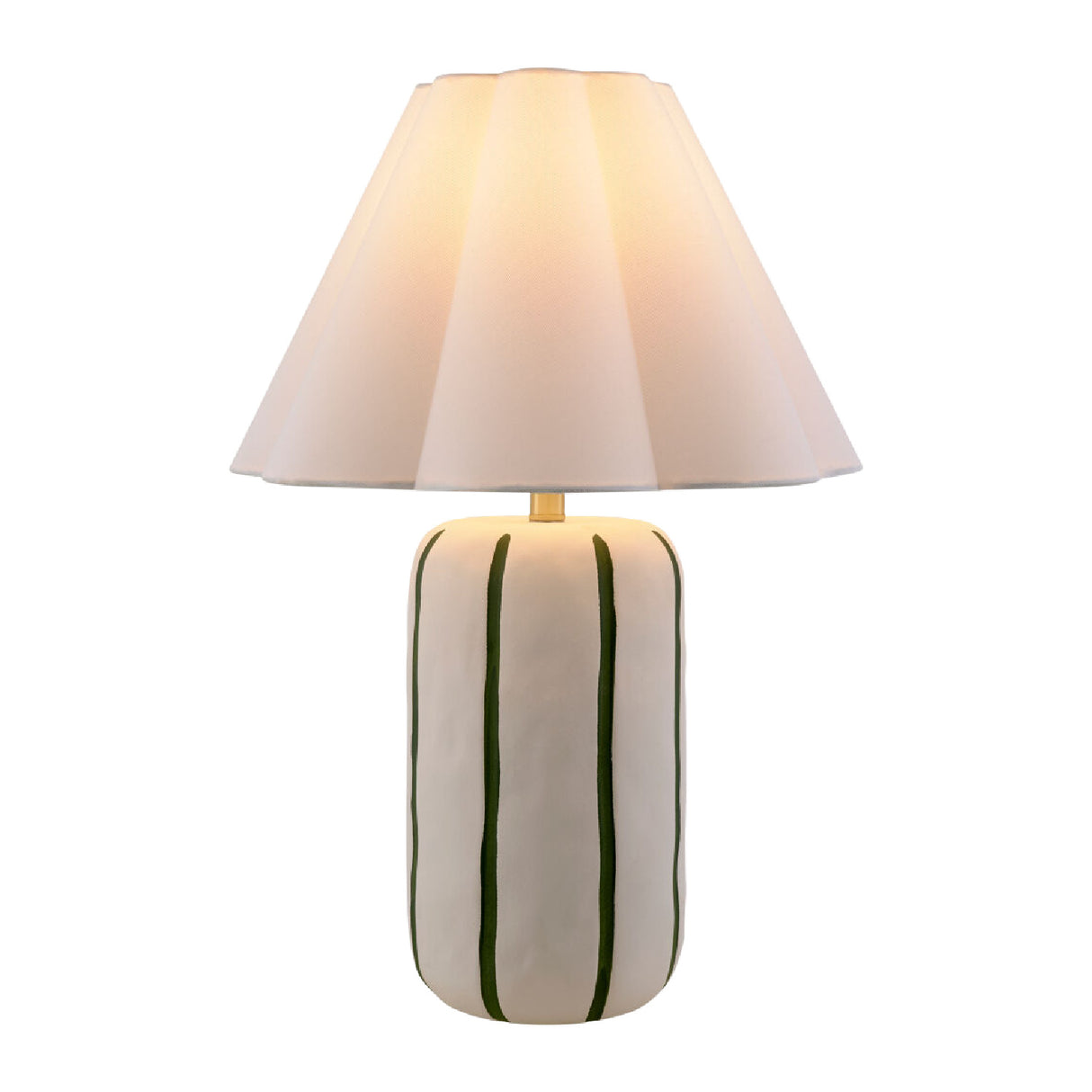   Modern European furniture - Scalloped White Linen Table Lamp - www.oroa.com | Oroa.com