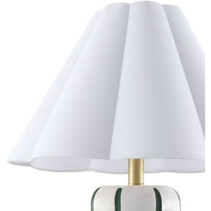   Modern European furniture - Ceramic Scalloped Linen Table Lamp - www.oroa.com | Oroa.com