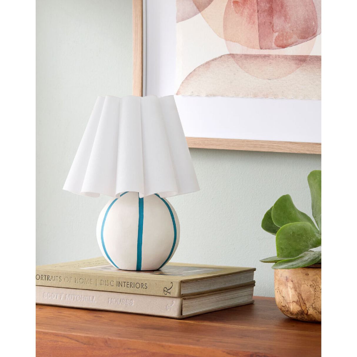   Modern European furniture - Lined Round Ceramic Table Lamp - www.oroa.com | Oroa.com