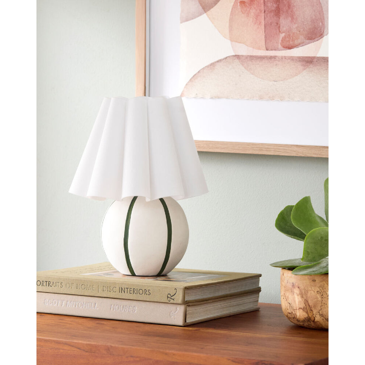   Modern European furniture - Lined Round Ceramic Table Lamp - www.oroa.com | Oroa.com