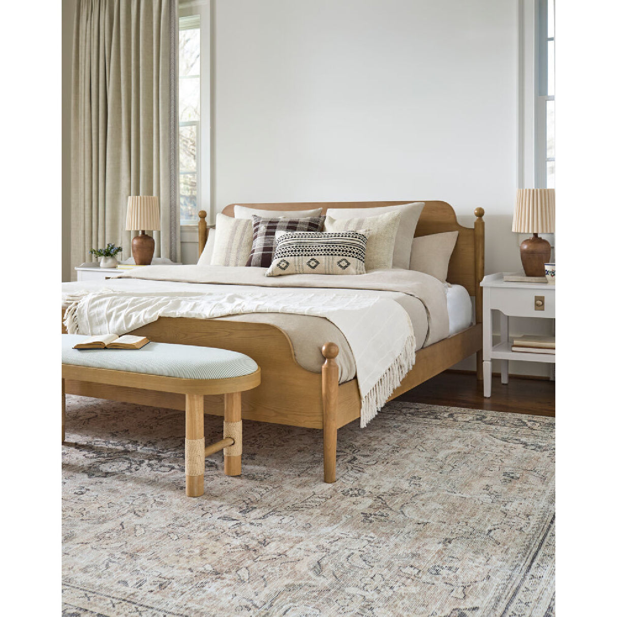   Modern European furniture - Fluted Linen Table Lamp Set (2) - www.oroa.com | Oroa.com