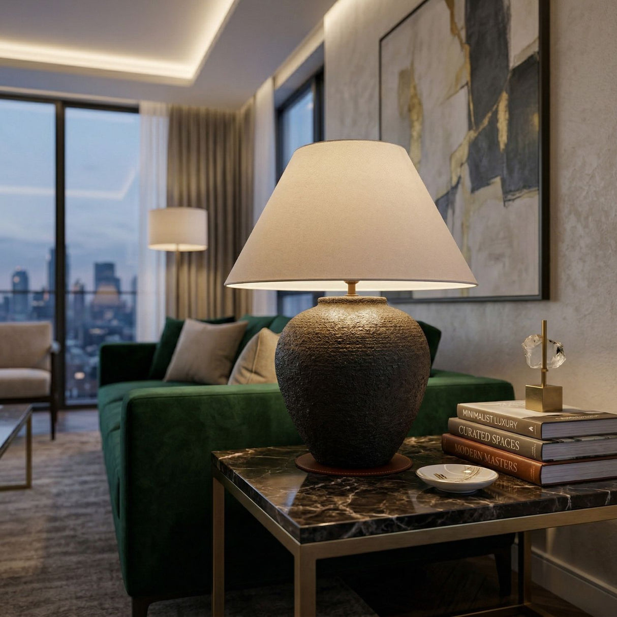   Modern European furniture - Empire Linen Shade Table Lamp - www.oroa.com | Oroa.com