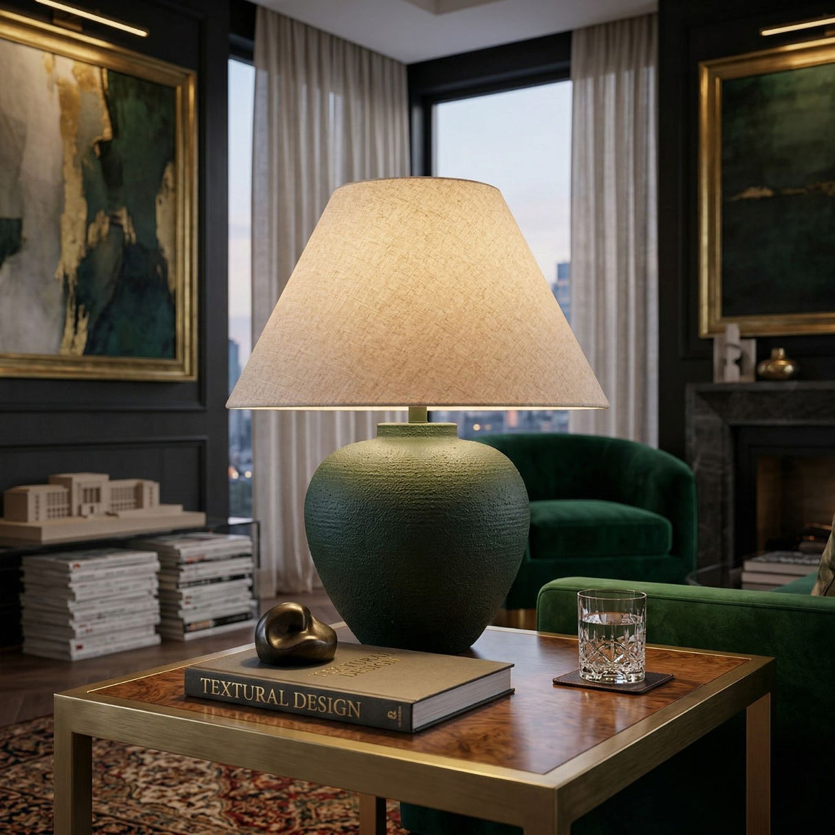   Modern European furniture - Empire Linen Shade Table Lamp - www.oroa.com | Oroa.com