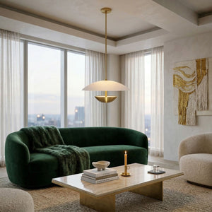   Modern European furniture - White Glass Semi-Dome Pendant Lamp - www.oroa.com | Oroa.com