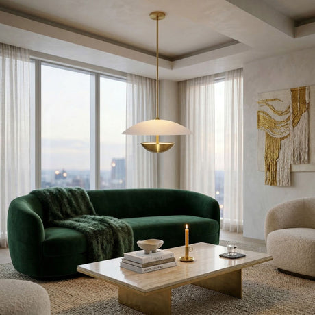   Modern European furniture - White Glass Semi-Dome Pendant Lamp - www.oroa.com | Oroa.com