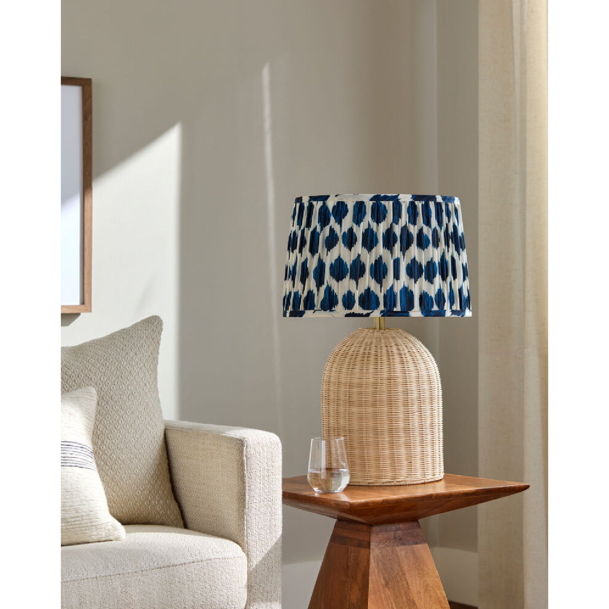   Modern European furniture - Blue Patterned Fabric Table Lamp - www.oroa.com | Oroa.com