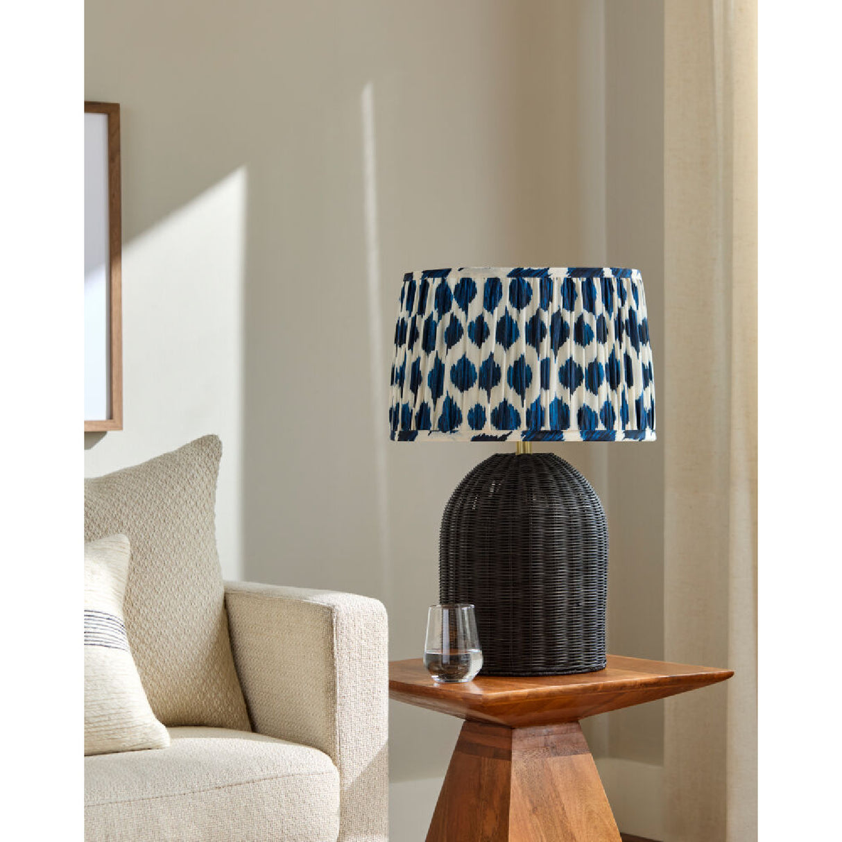   Modern European furniture - Blue Patterned Fabric Table Lamp - www.oroa.com | Oroa.com