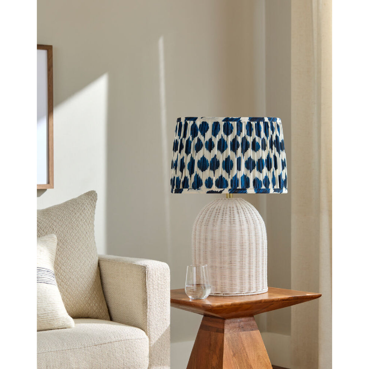   Modern European furniture - Blue Patterned Fabric Table Lamp - www.oroa.com | Oroa.com