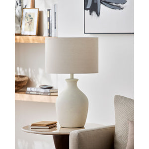   Modern European furniture - Linen Drum Shade Table Lamp - www.oroa.com | Oroa.com