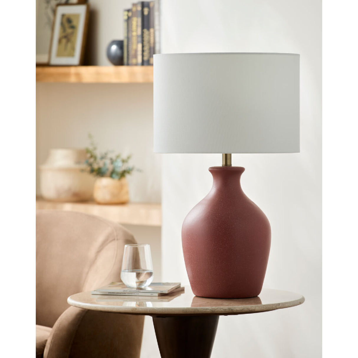   Modern European furniture - Linen Drum Shade Table Lamp - www.oroa.com | Oroa.com