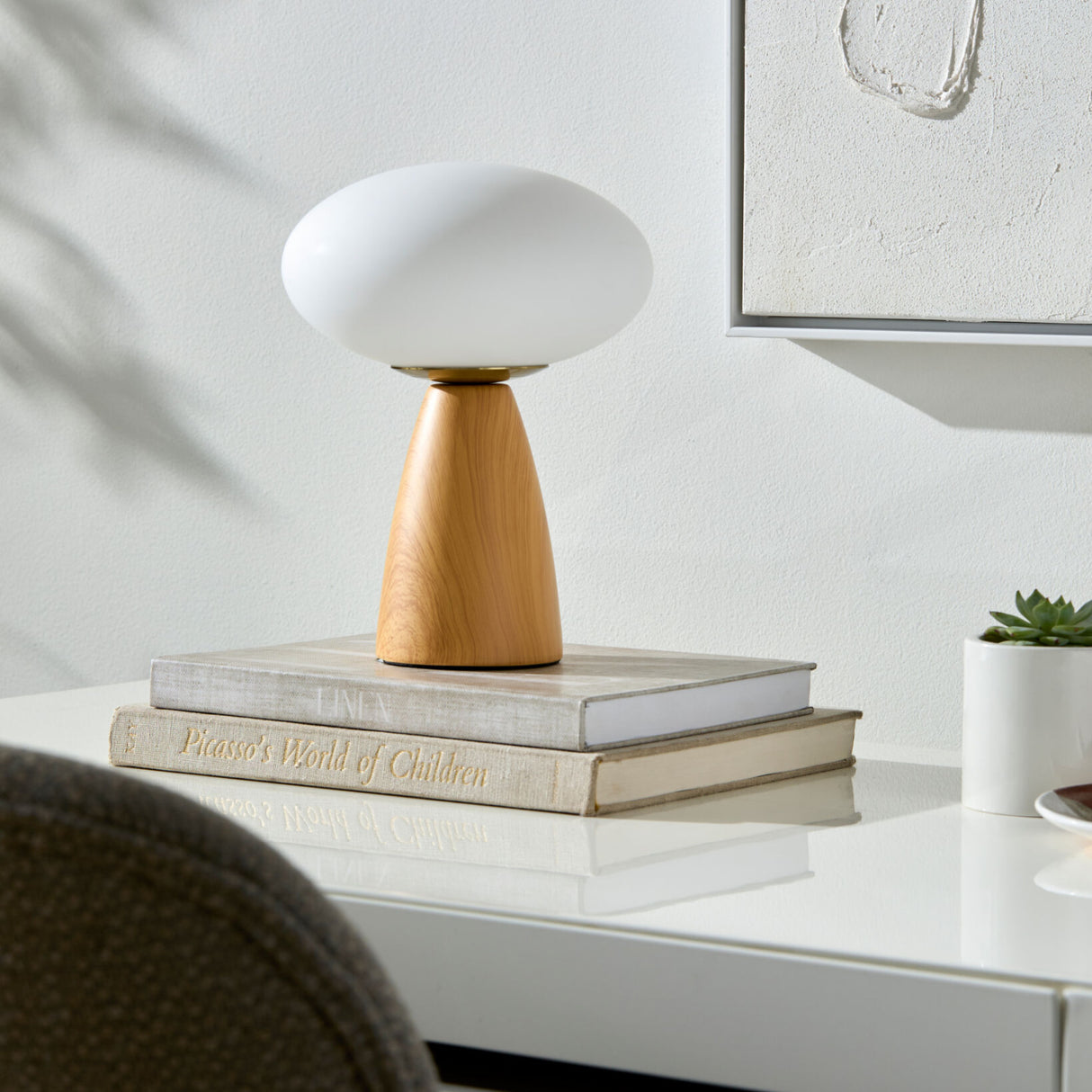   Modern European furniture - Oval White Glass Table Lamp - www.oroa.com | Oroa.com