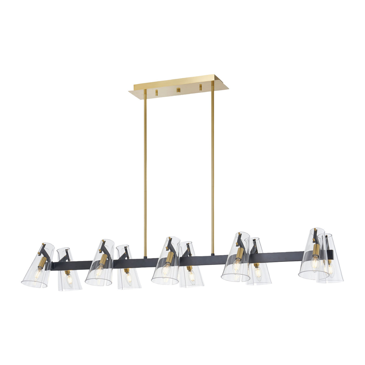   Modern European furniture - Clear Glass 12-Light Linear Chandelier - www.oroa.com | Oroa.com