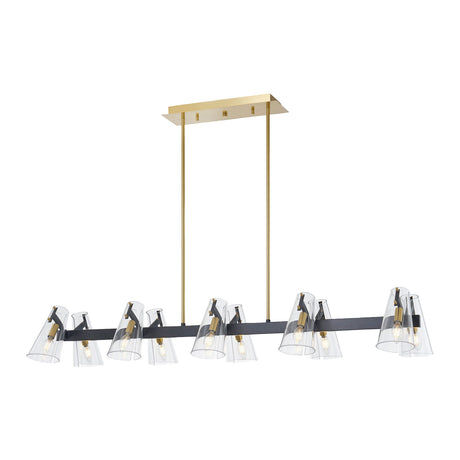   Modern European furniture - Clear Glass 12-Light Linear Chandelier - www.oroa.com | Oroa.com