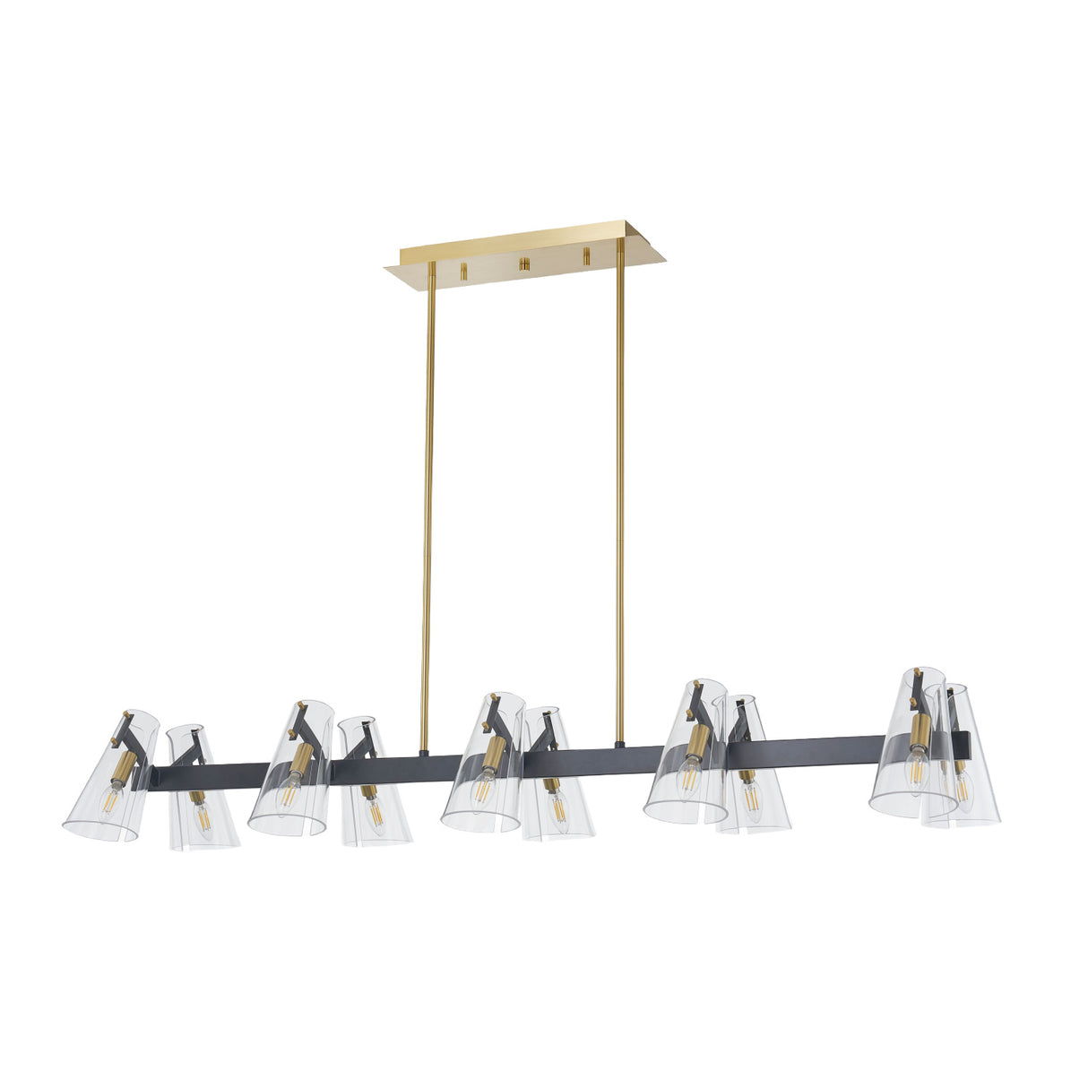   Modern European furniture - Clear Glass 12-Light Linear Chandelier - www.oroa.com | Oroa.com
