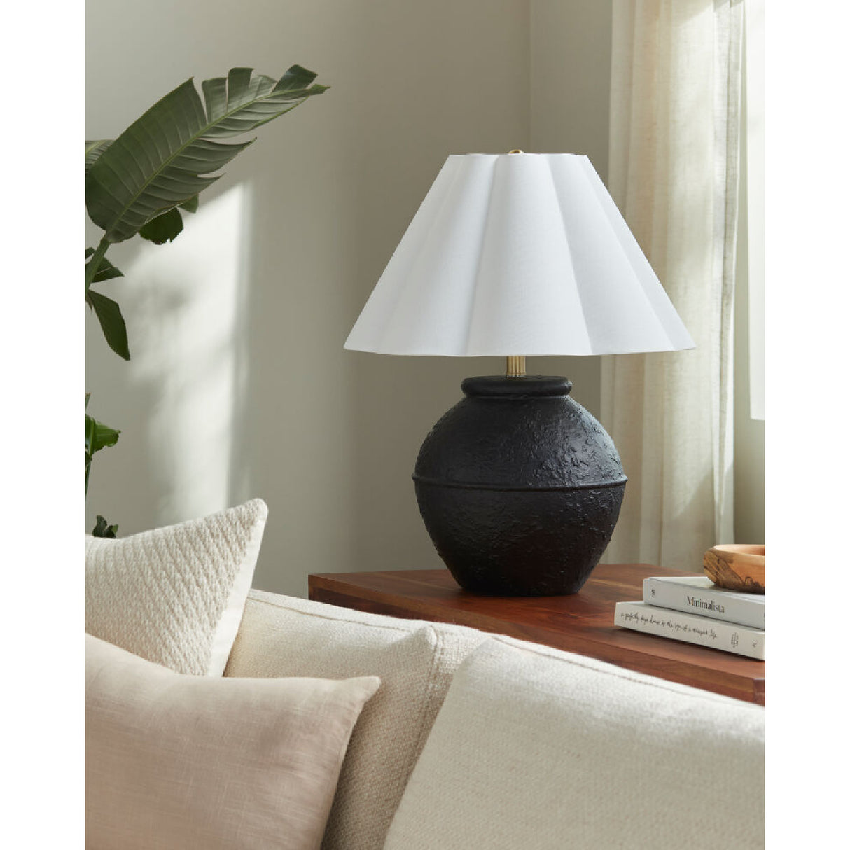   Modern European furniture - Scallop Folded Linen Table Lamp - www.oroa.com | Oroa.com