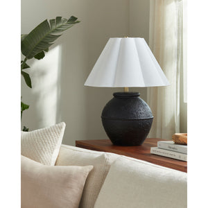  Modern European furniture - Scallop Folded Linen Table Lamp - www.oroa.com | Oroa.com