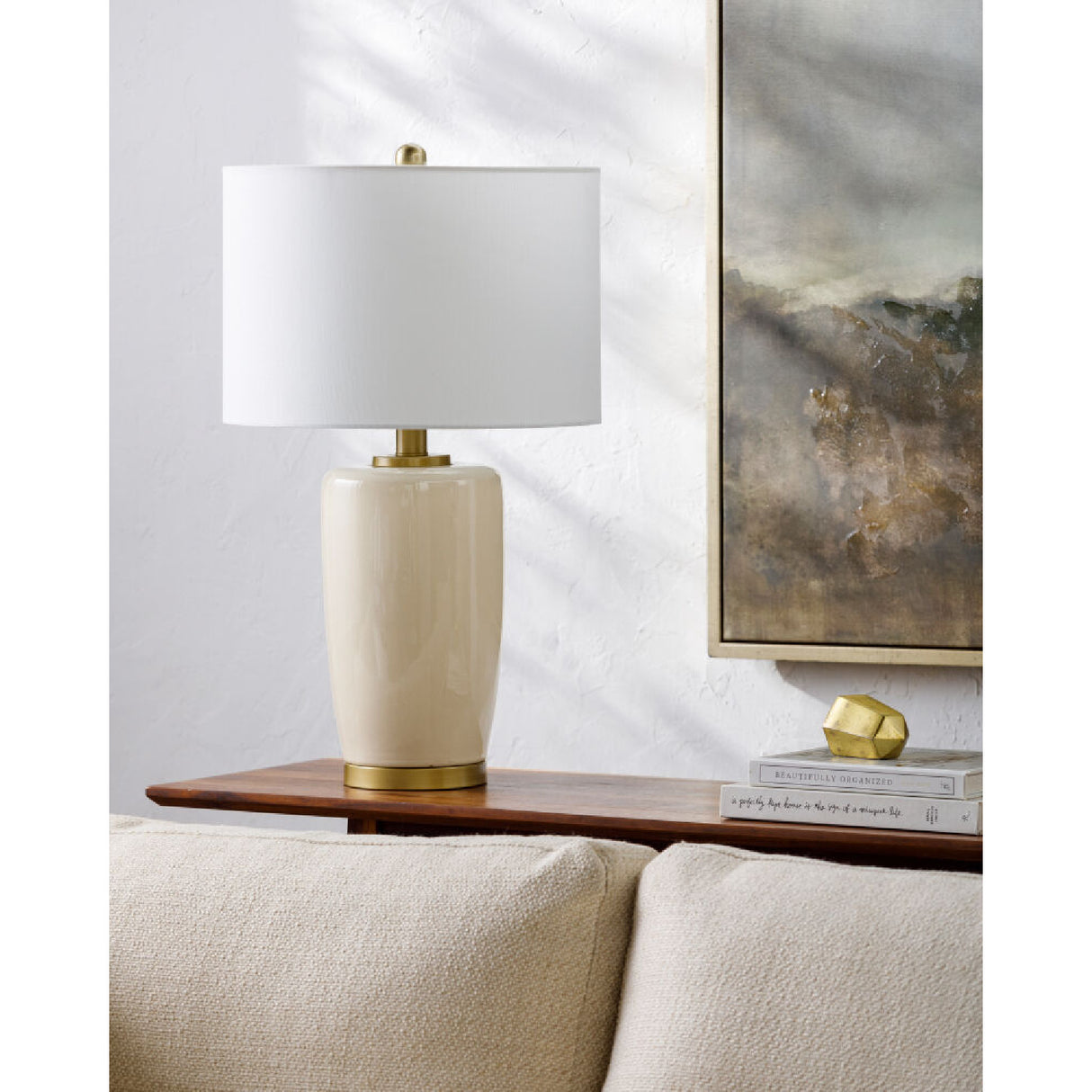   Modern European furniture - Glazed Ceramic Linen Table Lamp - www.oroa.com | Oroa.com