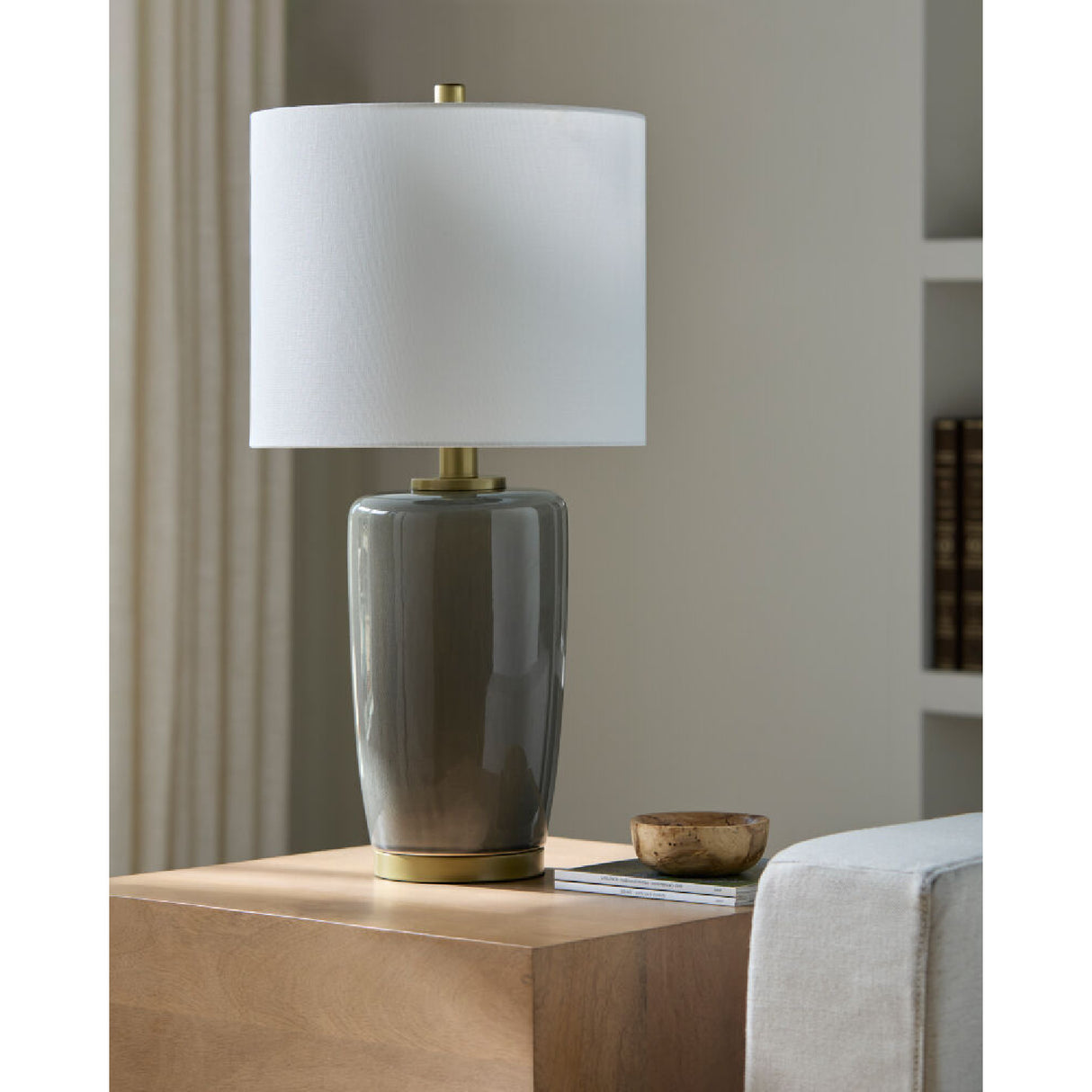   Modern European furniture - Glazed Ceramic Linen Table Lamp - www.oroa.com | Oroa.com