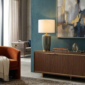   Modern European furniture - Glazed Ceramic Linen Table Lamp - www.oroa.com | Oroa.com