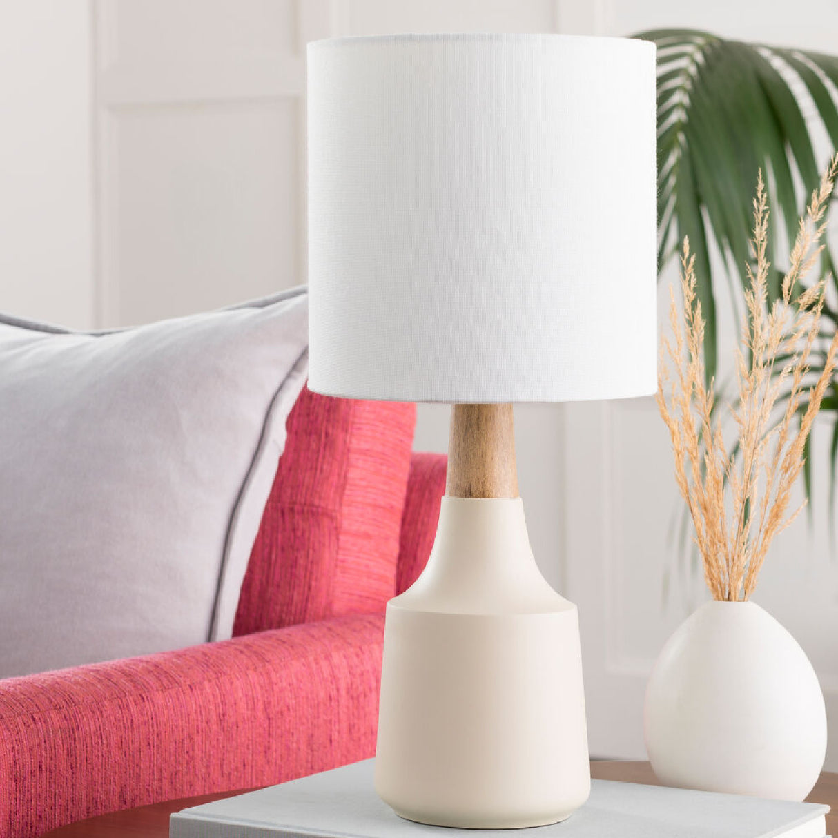   Modern European furniture - Drum Linen Shade Table Lamp - www.oroa.com | Oroa.com