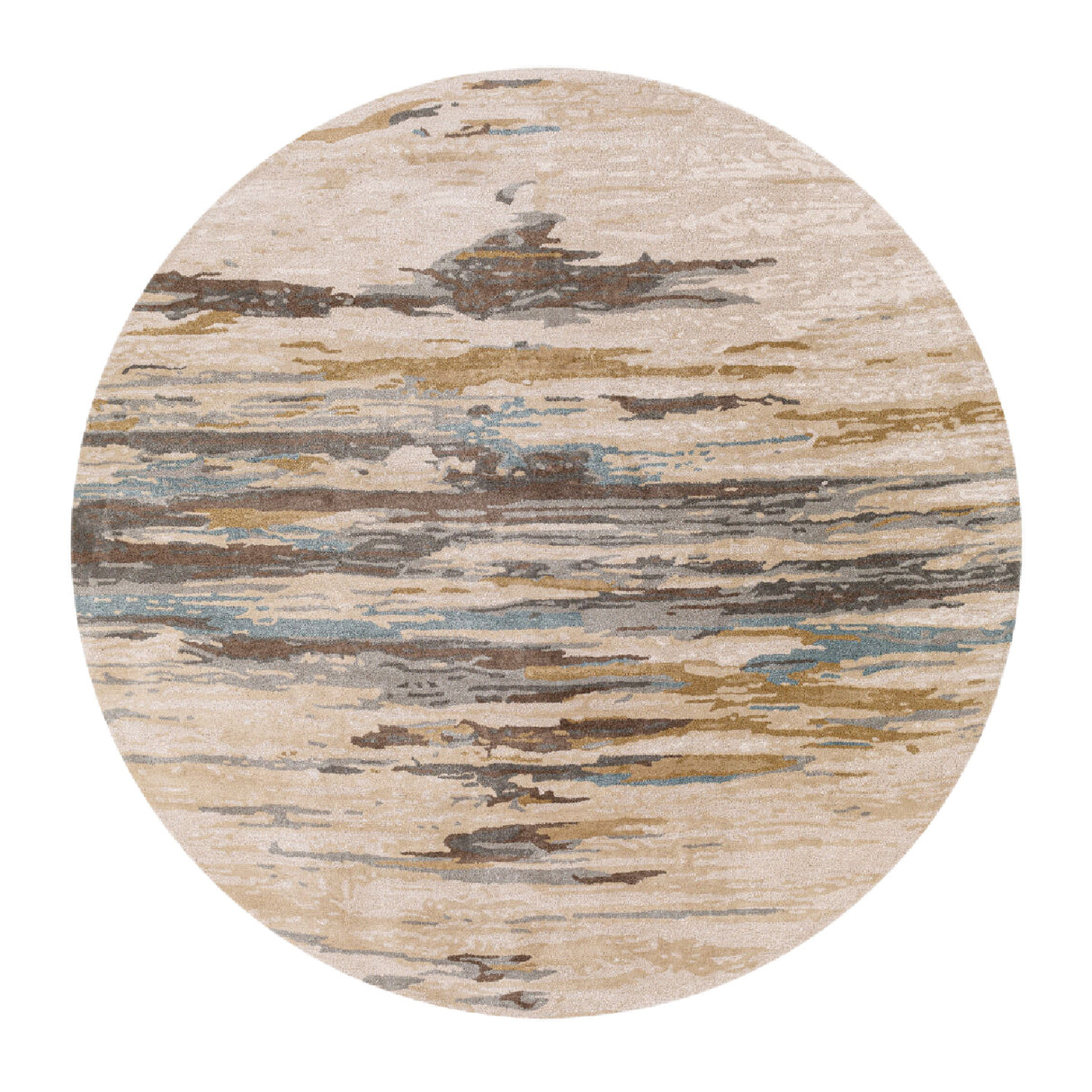   Modern furniture - Multicolored Viscose Wool Round Carpet - www.oroa.com | Oroa.com