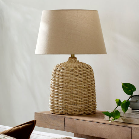   Modern European furniture - Beige Rattan Table Lamp - www.oroa.com | Oroa.com