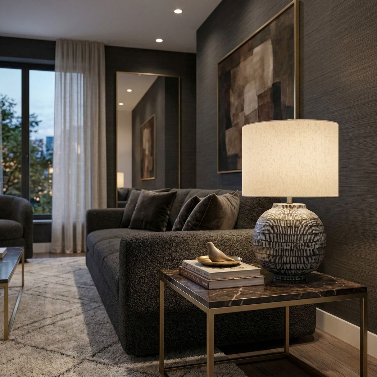   Modern European furniture - Antiqued Black Accent Table Lamp - www.oroa.com | Oroa.com