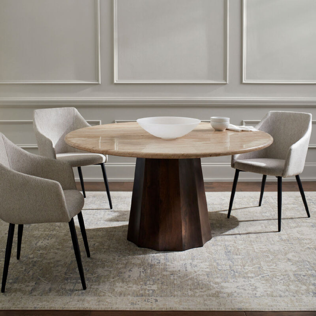   Modern furniture - Round Travertine Dining Table - www.oroa.com | Oroa.com