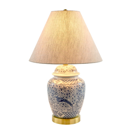  Modern European furniture - Floral Print Ceramic Table Lamp - www.oroa.com | Oroa.com