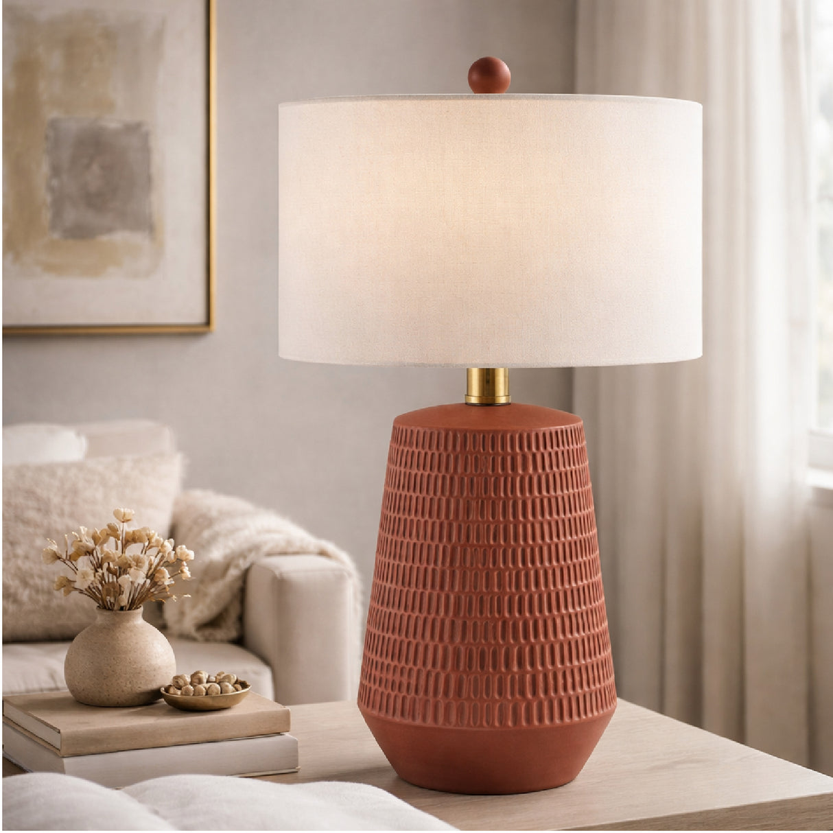   Modern European furniture - Organic-Carved Base Table Lamp - www.oroa.com | Oroa.com