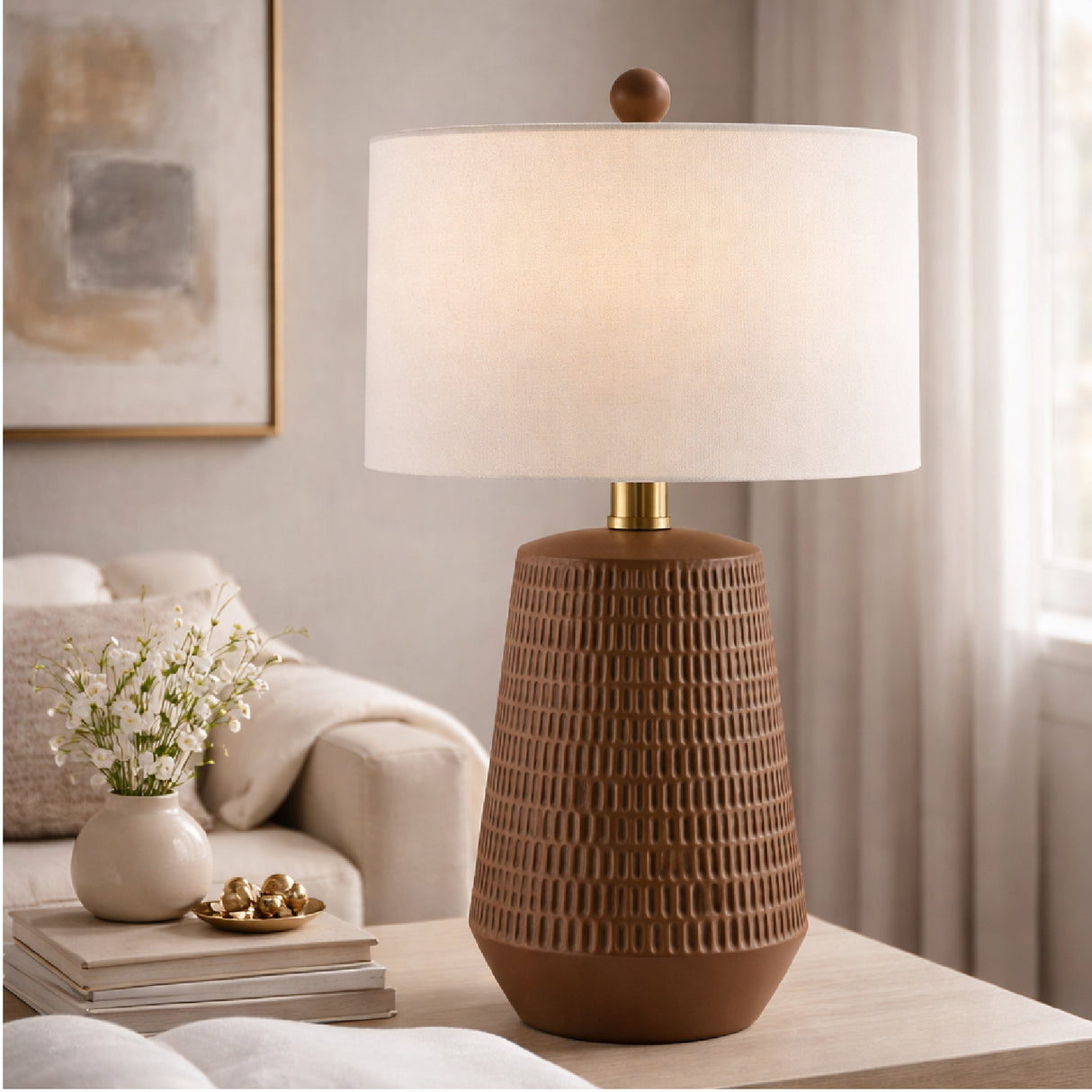   Modern European furniture - Organic-Carved Base Table Lamp - www.oroa.com | Oroa.com