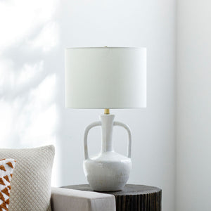   Modern European furniture - White Ceramic Amphora Table Lamp - www.oroa.com | Oroa.com