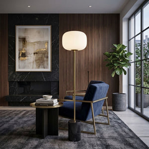   Modern European furniture - White Glass Accent Floor Lamp - www.oroa.com | Oroa.com