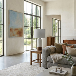   Modern European furniture - White Drum Linen Table Lamp - www.oroa.com | Oroa.com