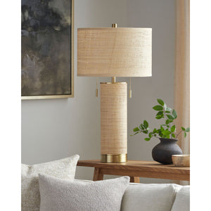   Modern European furniture - Tan Rattan Accent Table Lamp - www.oroa.com | Oroa.com