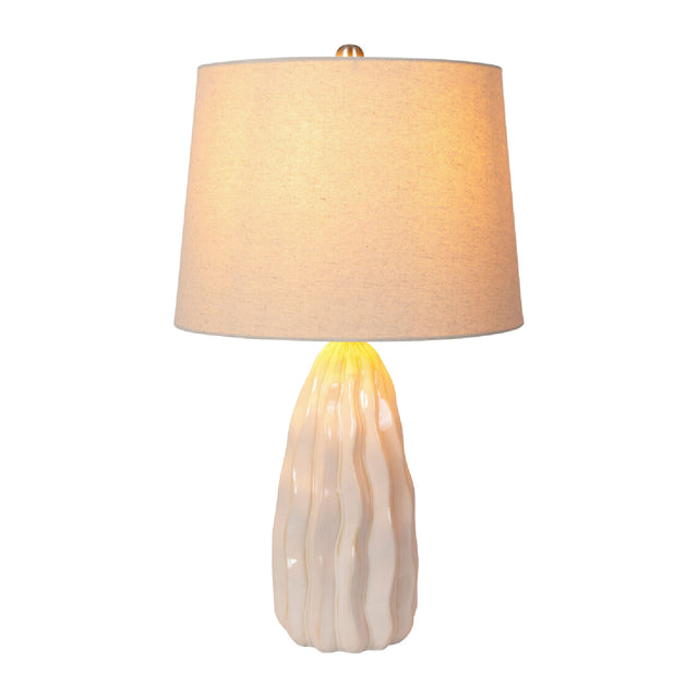 Modern European furniture - Wavy White Ceramic Table Lamp - www.oroa.com