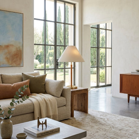   Modern European furniture - White Linen Pull-Switch Table Lamp - www.oroa.com | Oroa.com
