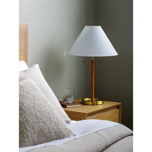   Modern European furniture - White Linen Pull-Switch Table Lamp - www.oroa.com | Oroa.com