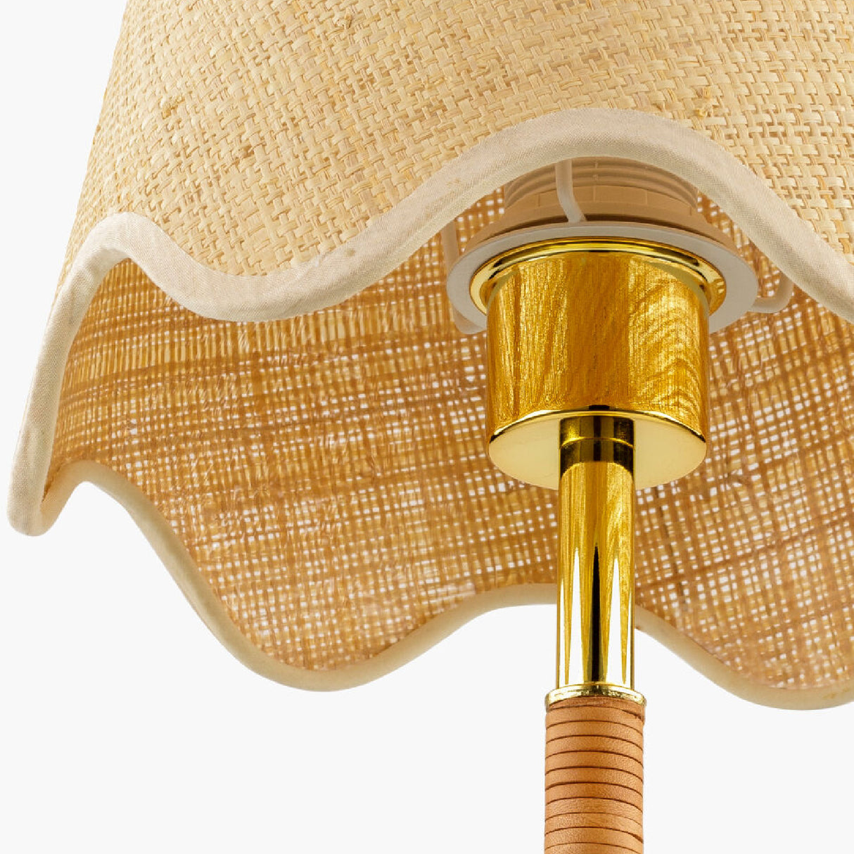   Modern European furniture - Scalloped Beige Jute Table Lamp - www.oroa.com | Oroa.com
