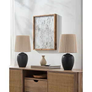   Modern European furniture - Pleated Linen Ceramic Table Lamps (2) - www.oroa.com | Oroa.com