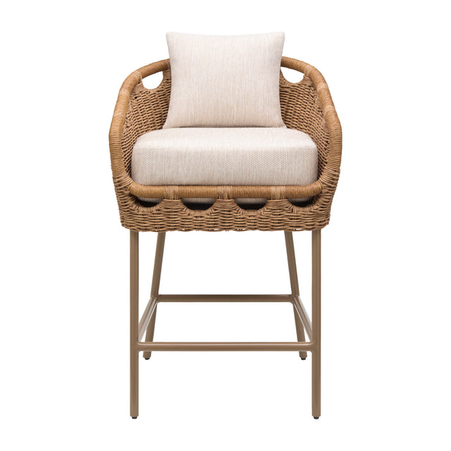 Modern European furniture - Hand-Woven Wicker Outdoor Bar Stool - www.oroa.com