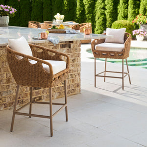   Modern European furniture - Hand-Woven Wicker Outdoor Bar Stool - www.oroa.com | Oroa.com