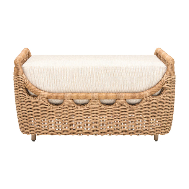 Modern European furniture - Hand-Woven Wicker Outdoor Ottoman - www.oroa.com