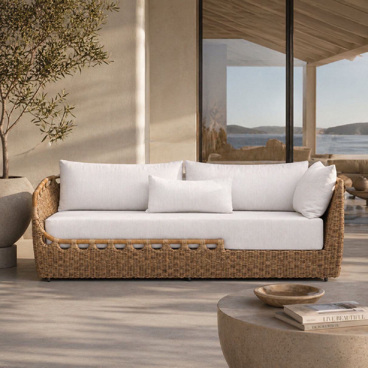   Modern European furniture - Hand-Woven Wicker Outdoor Sectional Sofa - www.oroa.com | Oroa.com