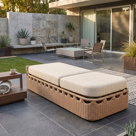   Hand-Woven Wicker Outdoor Chaise Lounge | Oroa.com