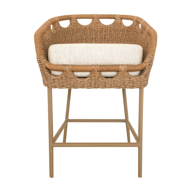 Modern European furniture - Hand-Woven Wicker Outdoor Counter Stool - www.oroa.com