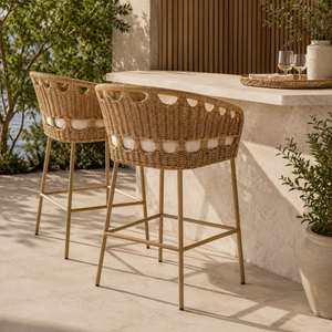   Modern European furniture - Hand-Woven Wicker Outdoor Counter Stool - www.oroa.com | Oroa.com