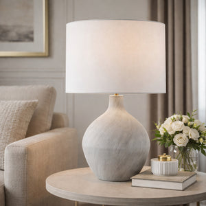   Modern European furniture - Linen Shade Ceramic Table Lamp - www.oroa.com | Oroa.com