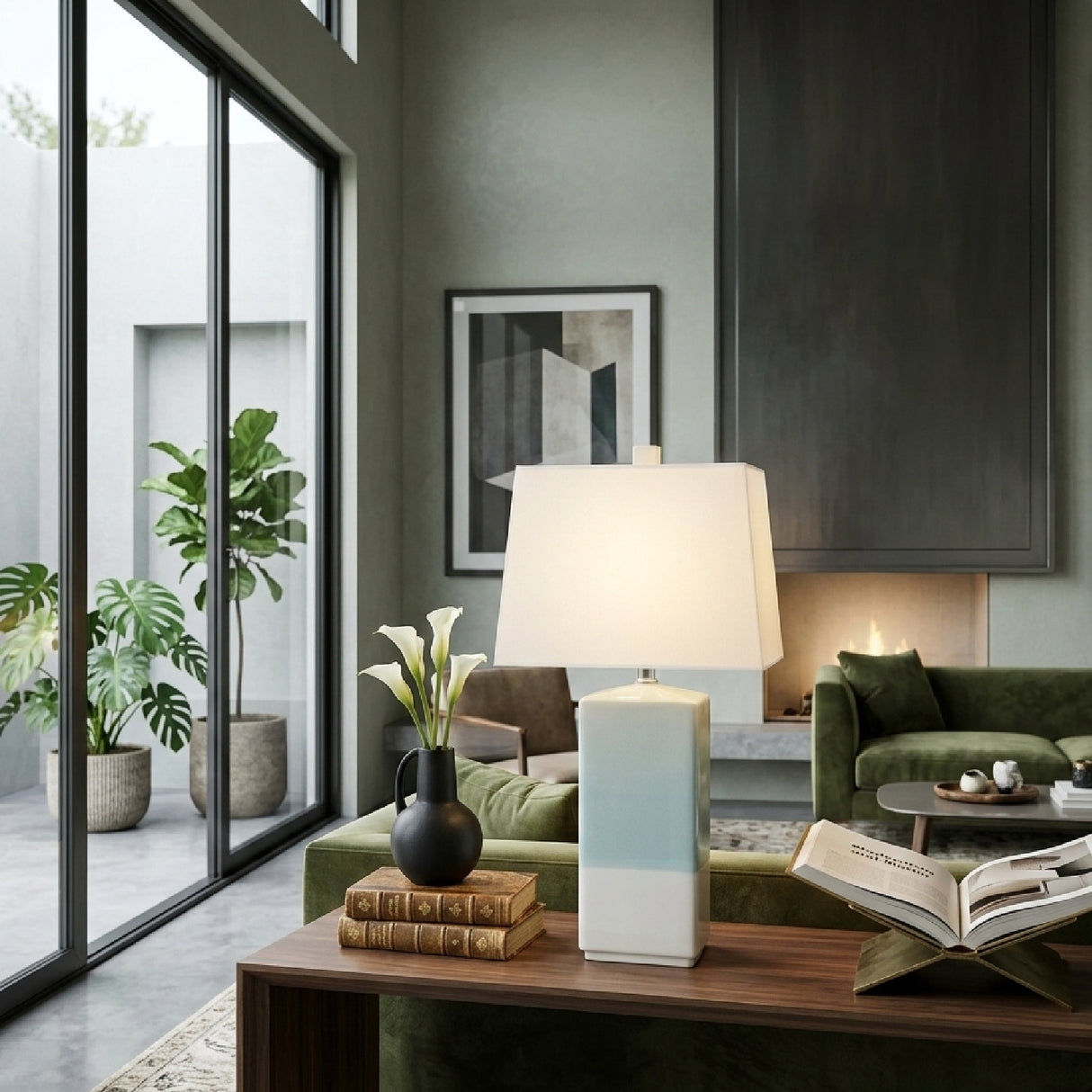   Modern European furniture - Turquoise Ceramic Accent Table Lamp - www.oroa.com | Oroa.com